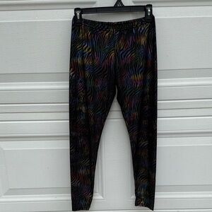 Multicolor Zebra Pattern Kids Leggings